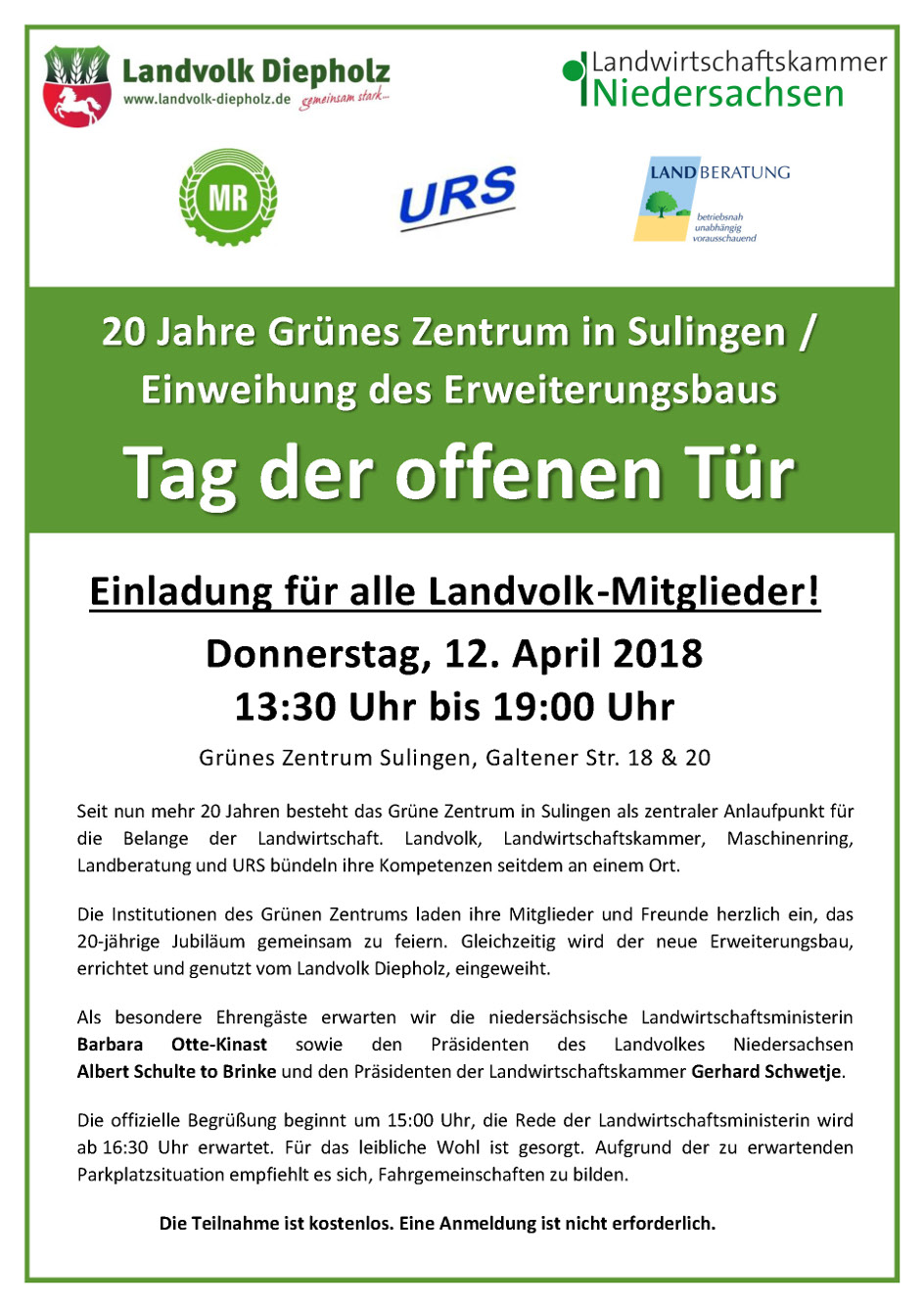 20 Jahre Grünes Zentrum: Tag der offenen Tür