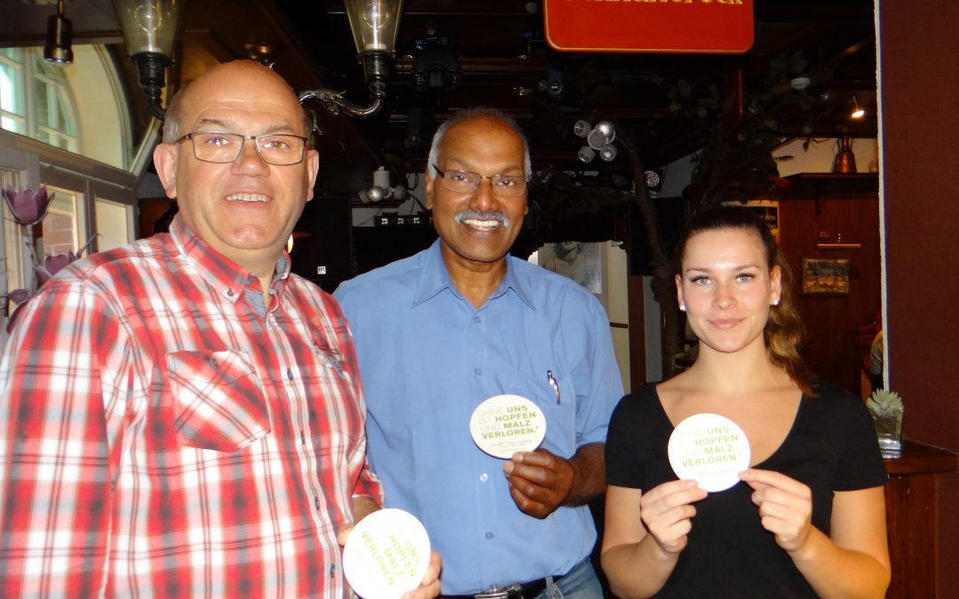 Bierdeckel mit Botschaft