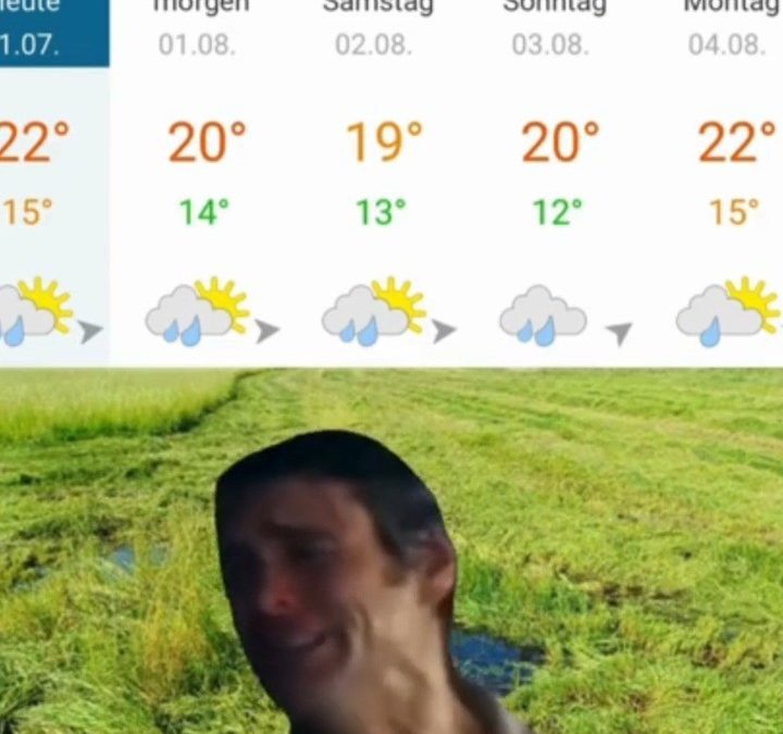 Der Regen macht uns doch alle langsam fertig oder ?🌧 Wir fühlen vor allem mit unseren Landwirten, die jeden Tag auf gut…