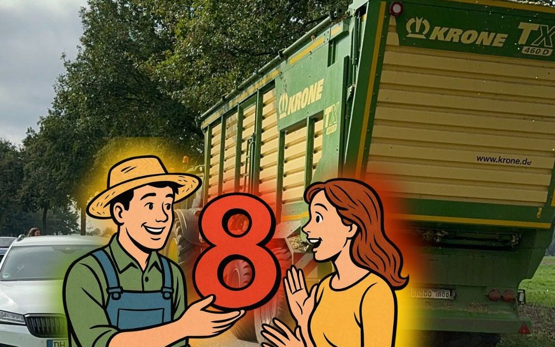 Alberner Wortwirt – ernstes Anliegen: Bei der laufenden Maisernte sind wieder große Maschinen unterwegs. Mit Rücksicht u…