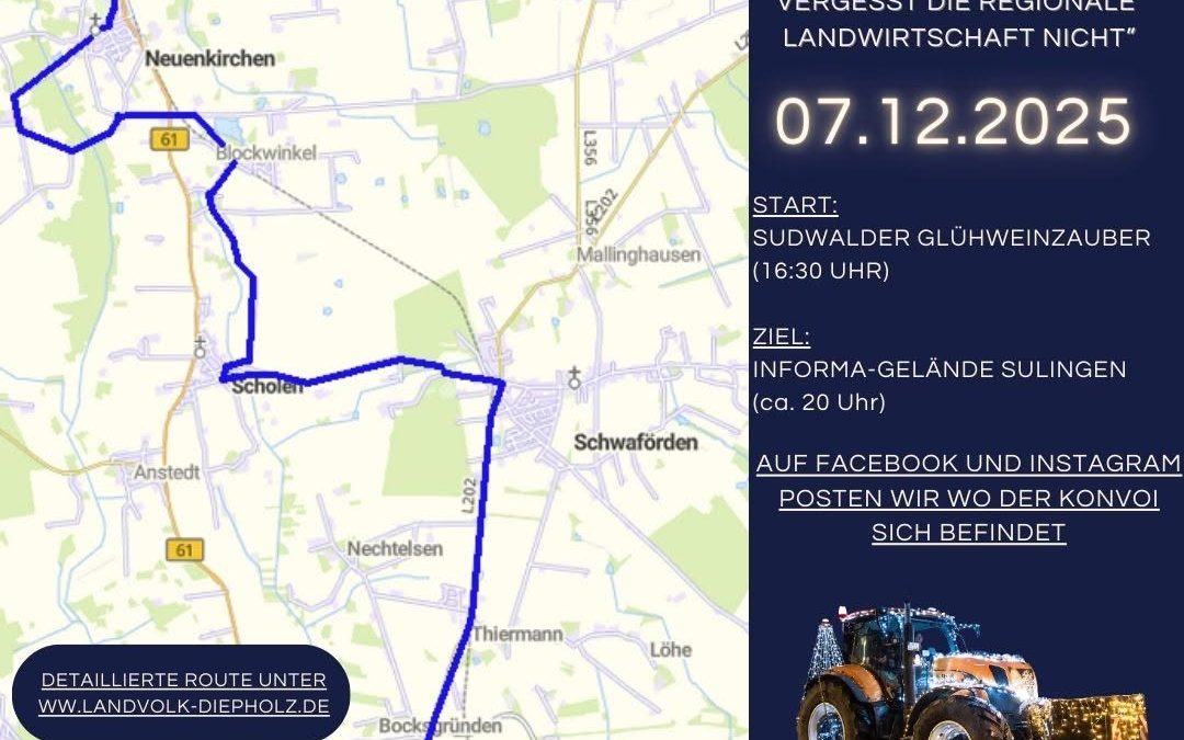 Am Sonntag geht es los! Die Lichterfahrt im Sulinger Land startet. Wir freuen uns drauf! 🚜🌟🚜💫🚜🎄 Hier auf Insta pos…