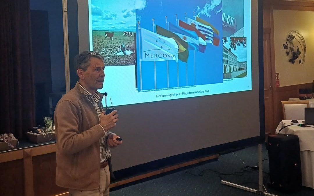 Thema MERCOSUR: Auf der Mitgliederversammlung der Landberatung Diepholz/Sulingen brach der Referent Agrarökonom Prof. Dr…
