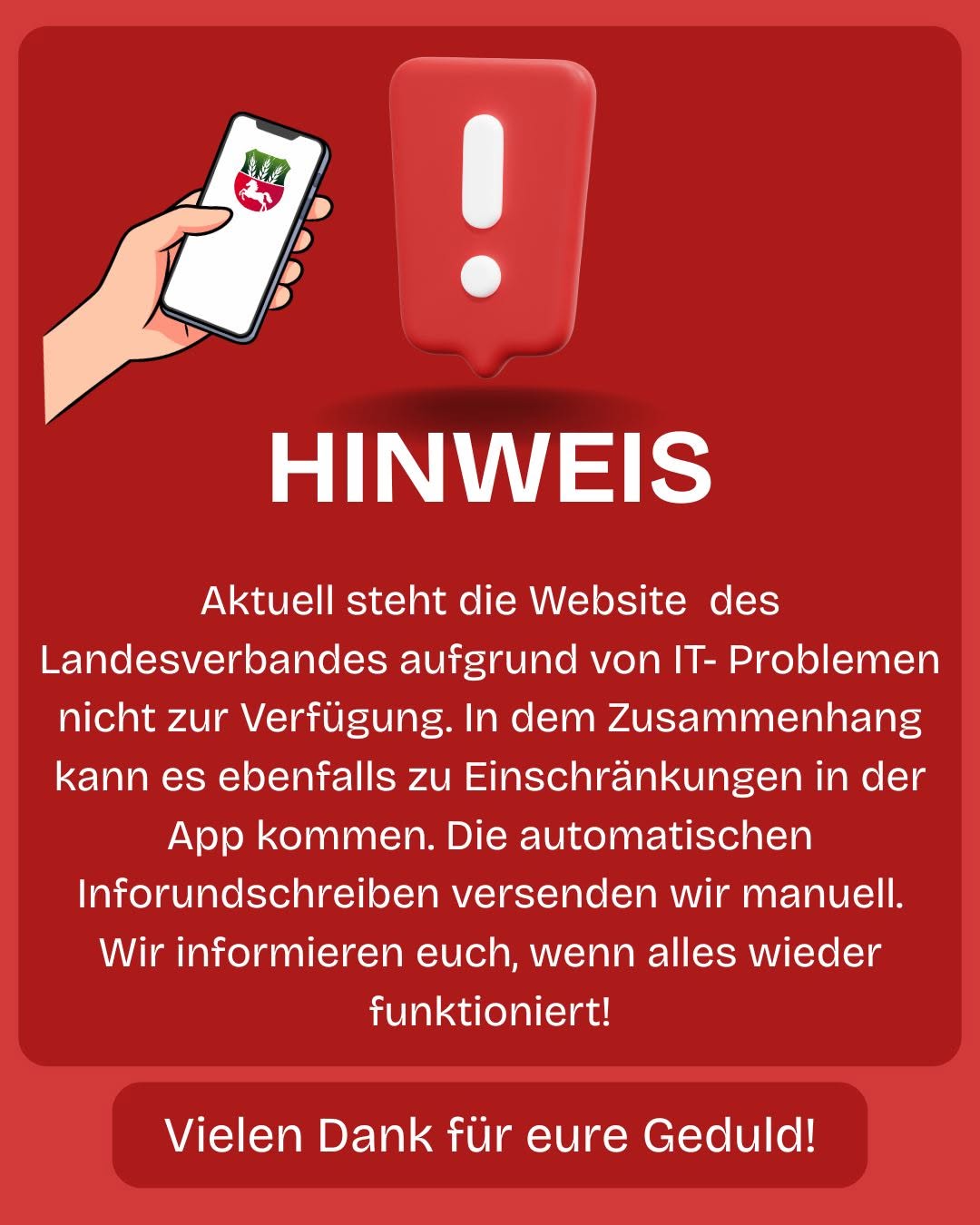 <a href="https://www.instagram.com/p/DXcU_S3DVtM" target="_blank">❗Hinweis❗ Aufgrund eines IT- Problems ist die Homepage des Landesverbandes Landvolk Niedersachsen aktuell nicht verfügba…</a>