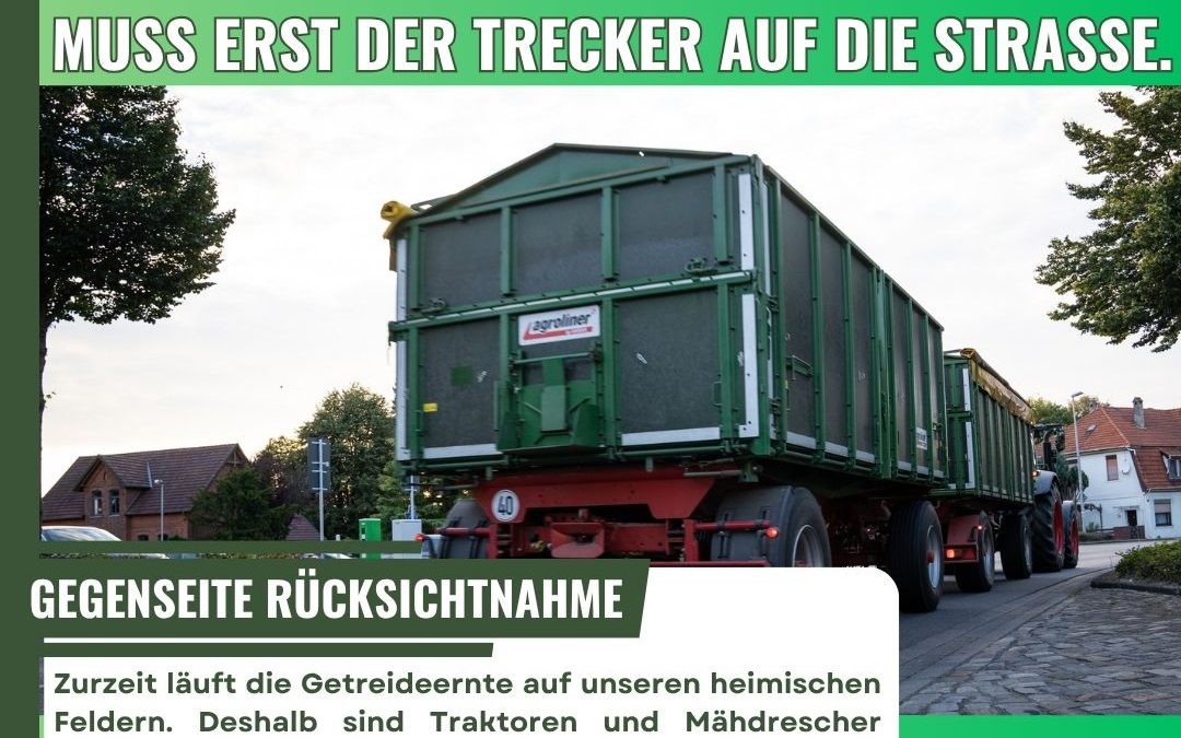 Nur gemeinsam und mit gegenseitiger Rücksicht kommt man weiter. Das gilt immer, auch im Ernteverkehr. #Ernte2026 #Gerste…