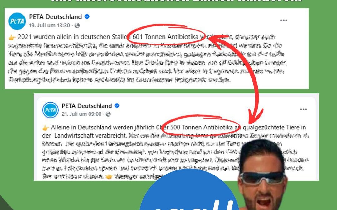 So kennt man Peta und Co – Hauptsache Stimmung machen. Eine Zahl in den Raum hauen und drei Tage später eine andere. Vie…