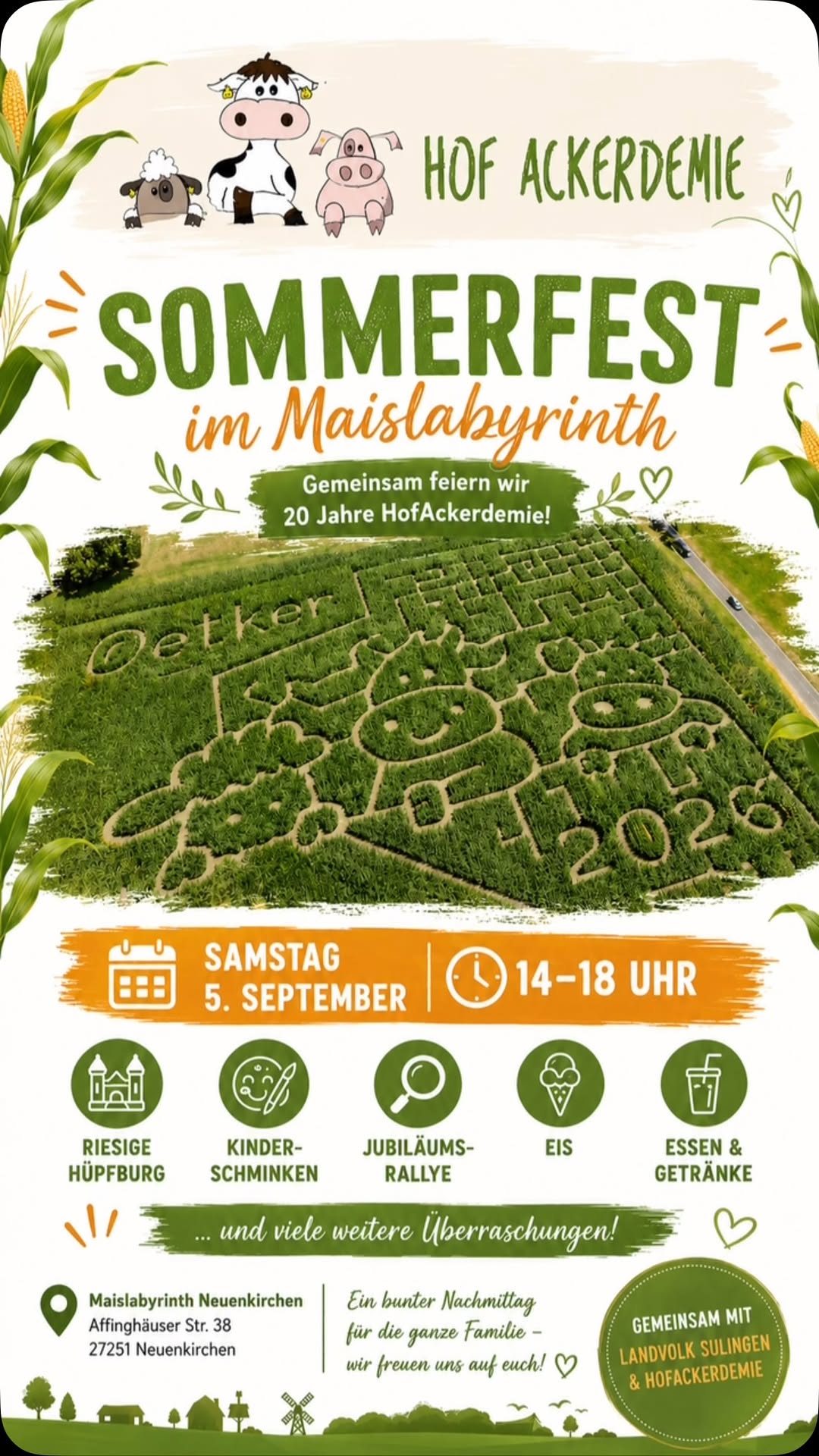 <a href="https://www.instagram.com/p/Dcb8Ab4MNnf" target="_blank">🌽 Sommerfest im Maislabyrinth – und dieses Jahr gibt es einen ganz besonderen Grund zu feiern! 🎉 Am 5. September von 1…</a>