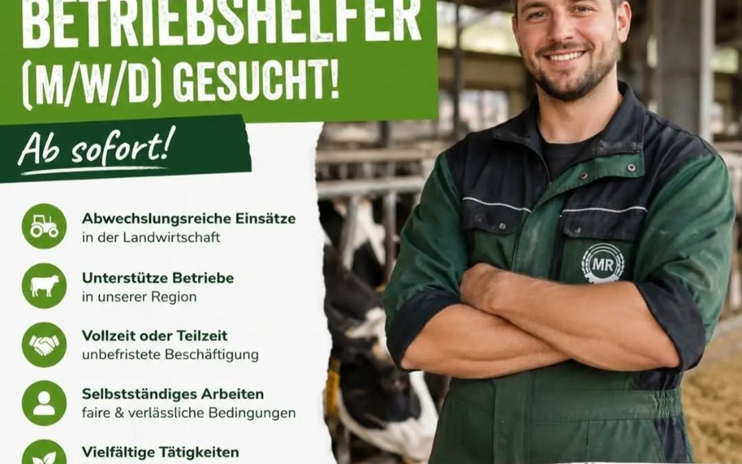 Wir vom MR Diepholz-Sulingen suchen für unsere Region nach tatkräftiger Unterstützung im Bereich Betriebshilfe🚜🐖🐄🌽👨…