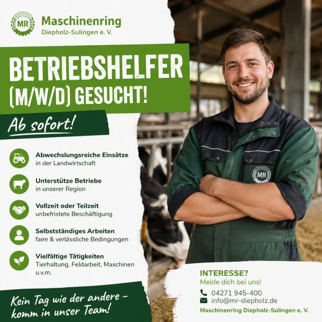 <a href="https://www.instagram.com/p/Dcf-Hwyodjr" target="_blank">Wir vom MR Diepholz-Sulingen suchen für unsere Region nach tatkräftiger Unterstützung im Bereich Betriebshilfe🚜🐖🐄🌽👨…</a>