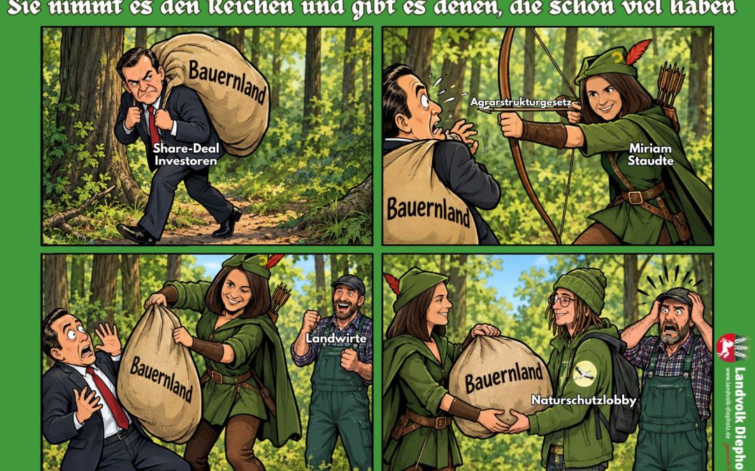 Das Ansinnen des sog. Agrarstrukturgesetzes ist edel und gut, nämlich Bauernland in Bauernhand zu belassen. Doch leider …