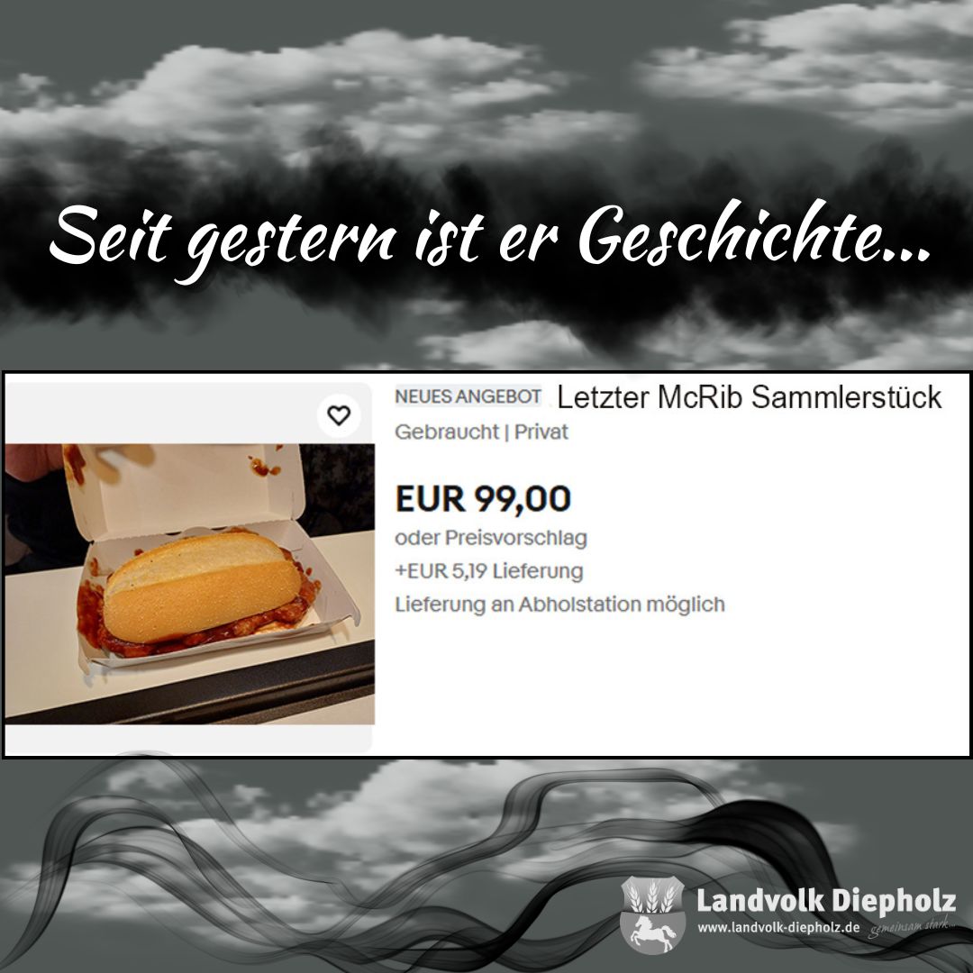 <a href="https://www.instagram.com/p/DfB3nF2EYn4" target="_blank">Manche ist das Herze schwer 💔, anderen ist es vielleicht herzlich egal. ❤️ McDonalds hat den McRib aus dem Programm gen…</a>