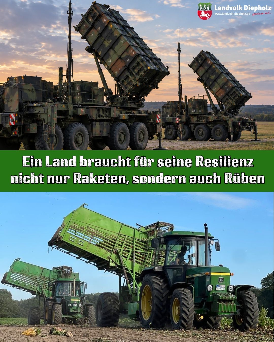 <a href="https://www.instagram.com/p/De_tCeRCmlt" target="_blank">Raketen 🚀 und Rüben 🍠? Die Verteidigungsfähigkeit unseres Landes hängt nicht nur an den Männern und Frauen unserer Str…</a>